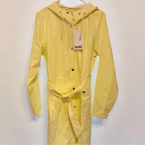 Rains Lemon Yellow Belted Raincoat
